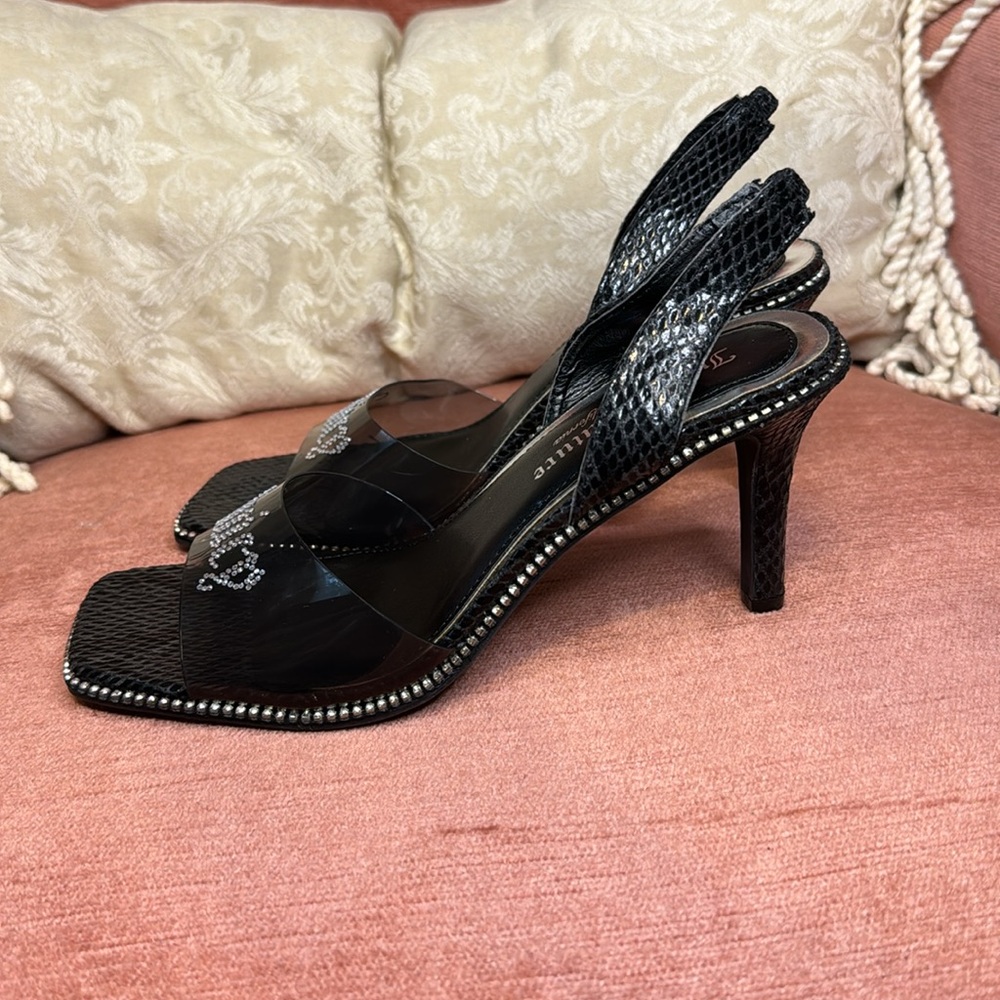 Juicy Couture Greysi Black Slingback heels Featuring with Rhinestones, size 8 - Picture 4 of 8